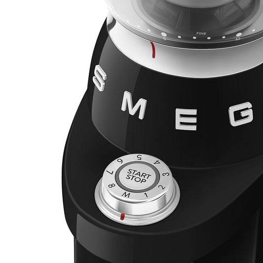 SMEG CGF03 Retro-Style Electric Conical Burr Coffee Grinder – Black